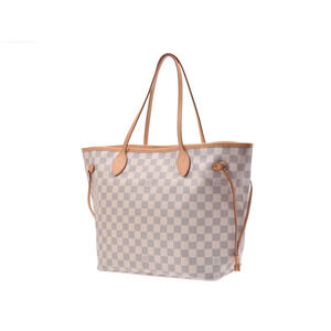 Louis Vuitton White Pouch Leather Azur Shoulder Neverfull Bag
